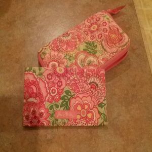 Vera Bradley checkbook cover and wallet set