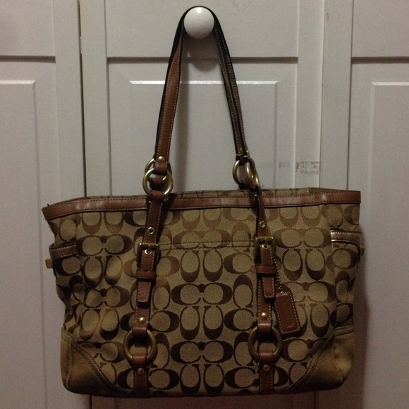Authentic Coach canvas tote with dust bag