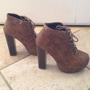 Chunky heel booties