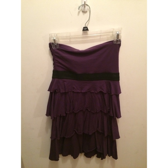 Strapless purple cocktail dress from Express