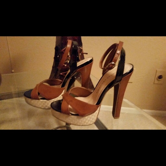 Chinese Laundry Brown Ankle Strap Heels