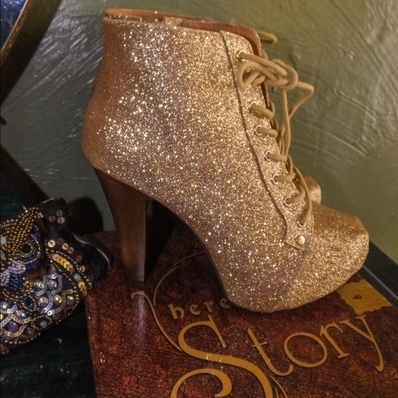 Glitter Platform Booties