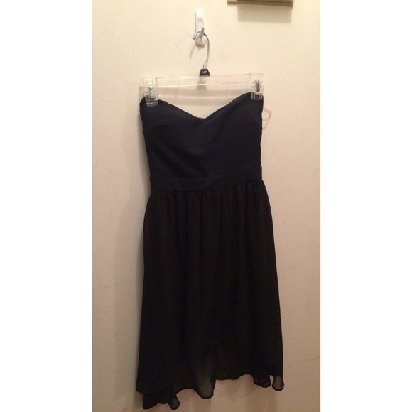 Black and blue high low dress