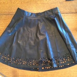 Faux leather skater skirt