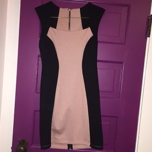 Black and beige dress