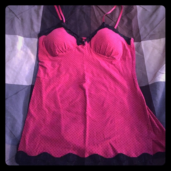 Red cami with padded bra