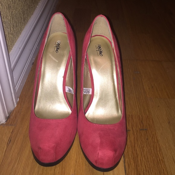 Red chunky heel pump - Picture 2 of 4