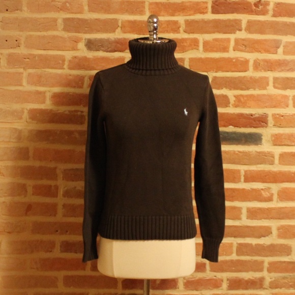 Ralph Lauren Sport Brown Turtleneck Top - M