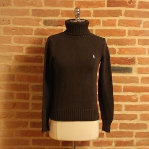 Ralph Lauren Sport Brown Turtleneck Top - M