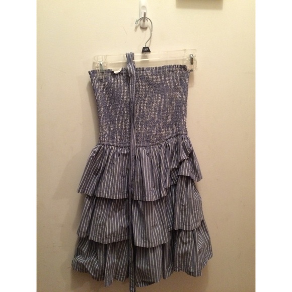 Blue and white stripped dress