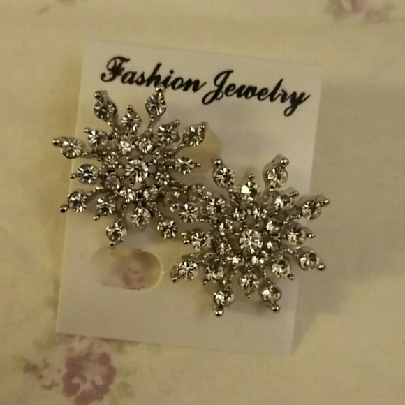 Earrings big snowflakes