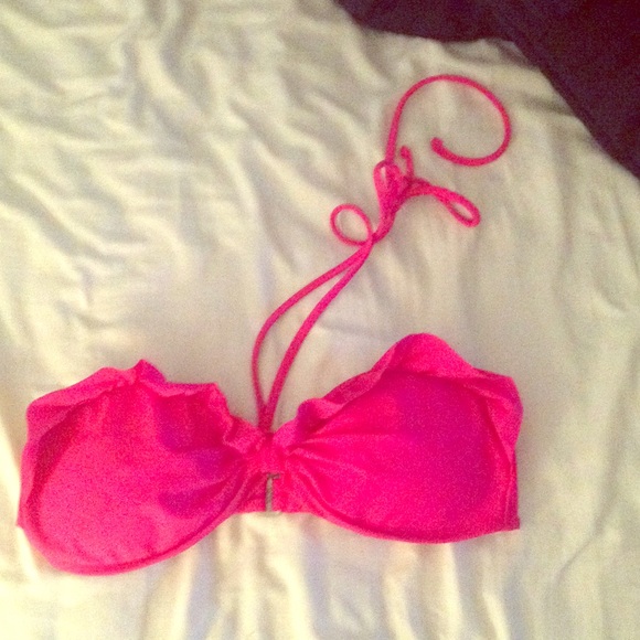 Hot pink bikini top.