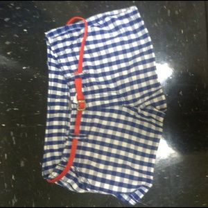 Gingham print shorts