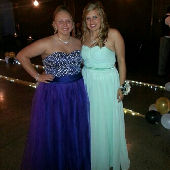 Greenish mint colored prom dress, worn once