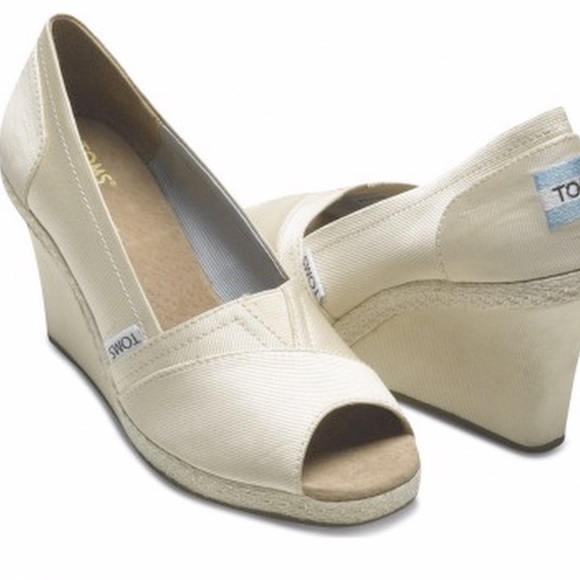 Cream Toms Wedges