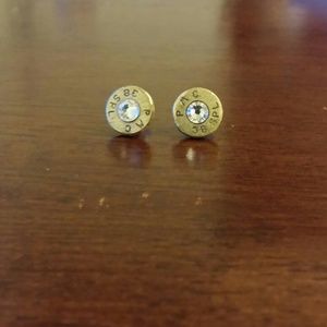 Bullet earrings studs.38spl