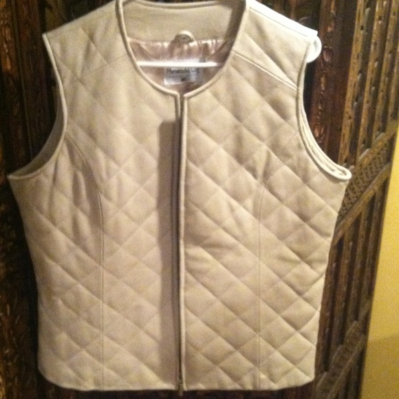 Cream leather outer vest