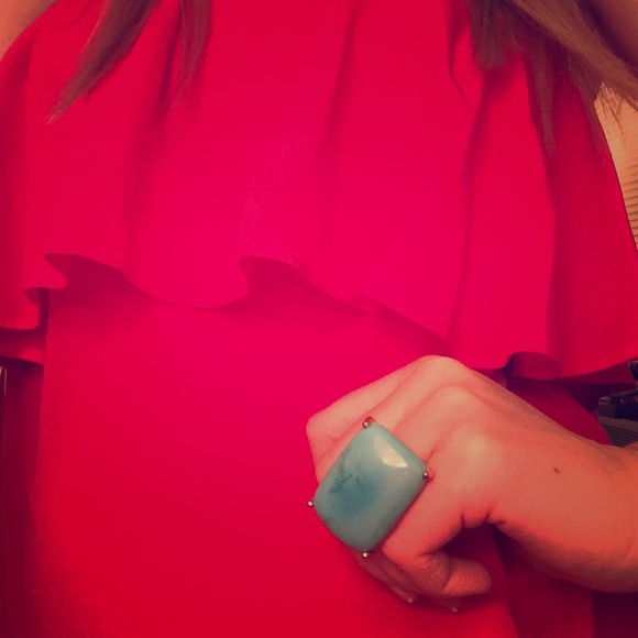 Turquoise Cocktail Ring Size 7.5