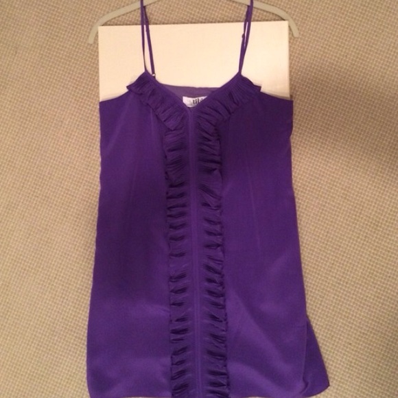 Tibi Dresses & Skirts - CONSIGNED Tibi purple spaghetti strap ruffle dress