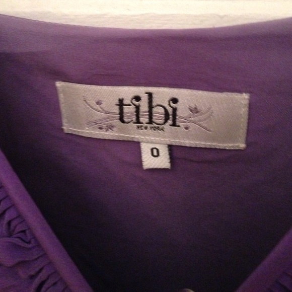 CONSIGNED Tibi purple spaghetti strap ruffle dress - Picture 2 of 3