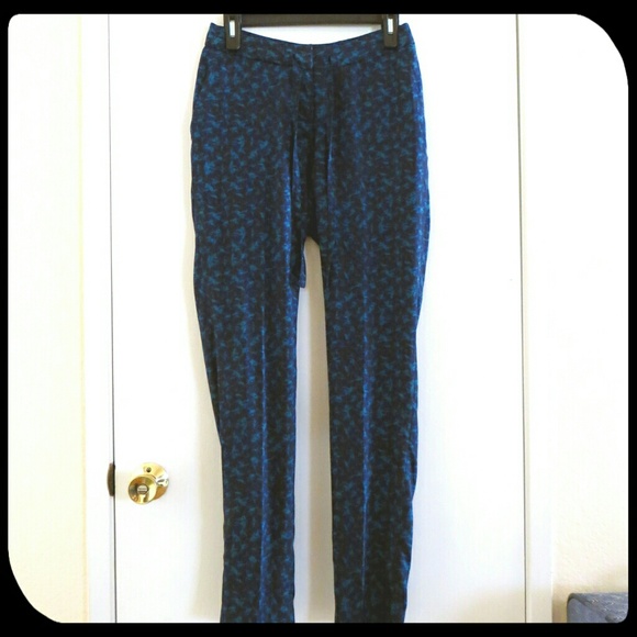 H&M Green and purple satin pants