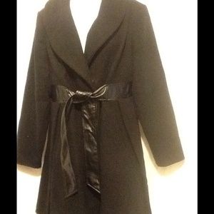 Alfani PeaCoat with Faux Leather Belt