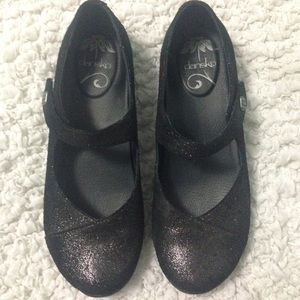 Black sparkly Dansko Mary Janes