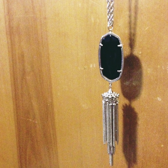 "Rayne" Tassel Necklace in Black Onyx - Picture 2 of 2