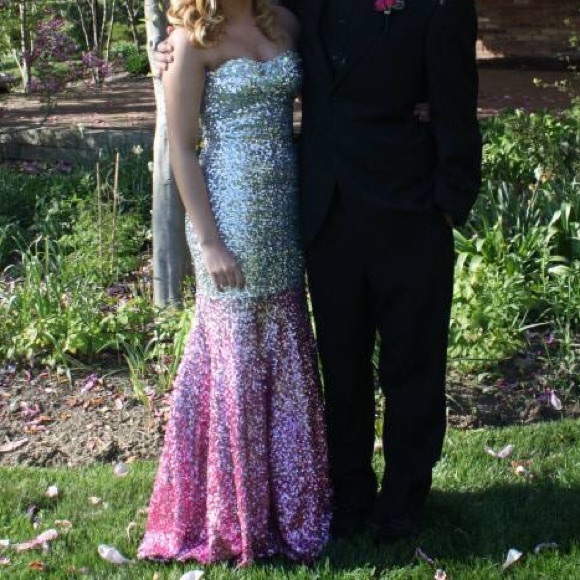 Pink and silver prom dress!