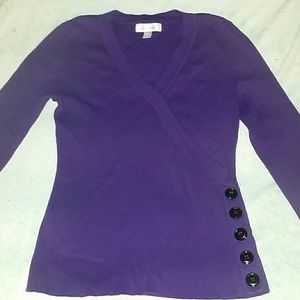 Dressbarn ribbed purple top