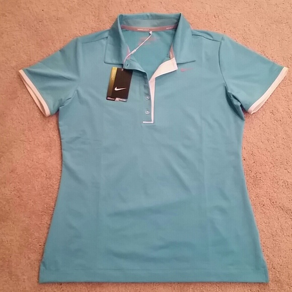 Nike Tops - NEW Women's Nike Golf Aqua Blue Polo