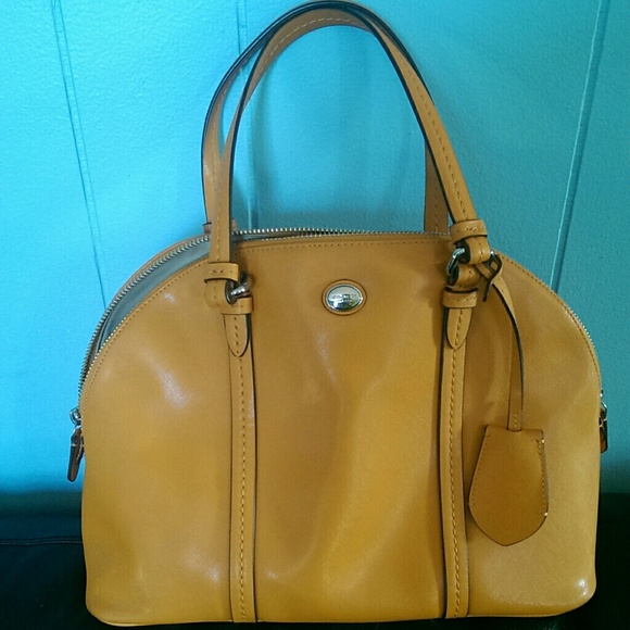 🌟🌟SOLD🌟🌟🌟Gold Cora leather dome satchel