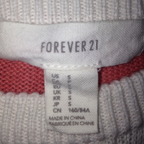 Forever 21 white and coral striped sweater - Picture 4 of 4