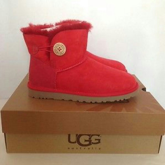 Red Bailey Button Uggs