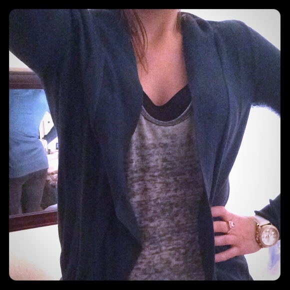 Teal throw over sweater