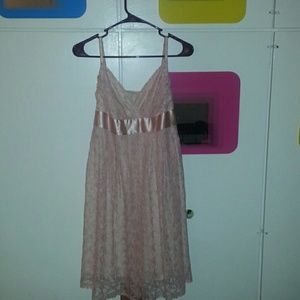 Pink lace cocktail dress