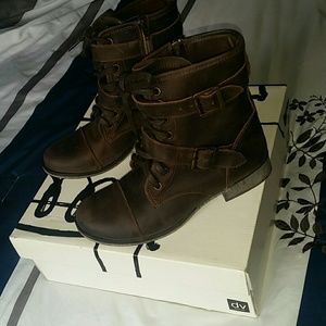 Genuine leather combat boots