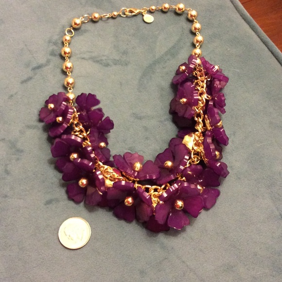Liz Claiborne purple flower necklace