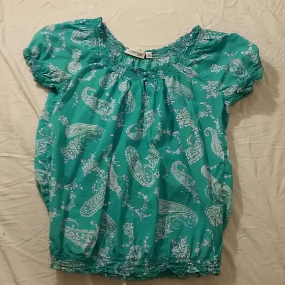 Blue paisley top