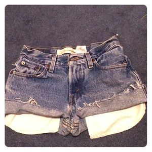 Denim high waisted shorts