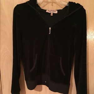 Black velour juicy couture jacket. Fits most