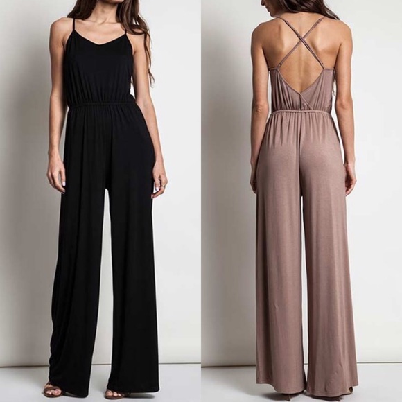 Pants - 💠💠The MIKESA wide leg jumper - MOCHA/BLACK