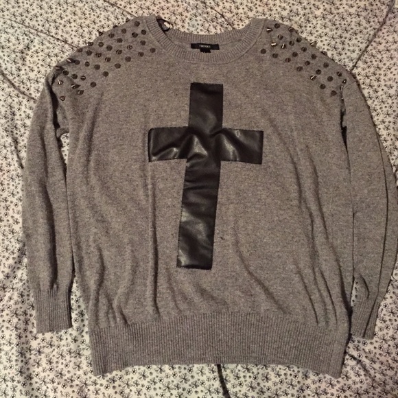 Medium Gray Cross Sweater