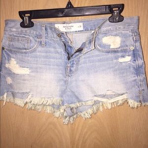 High waisted denim shorts