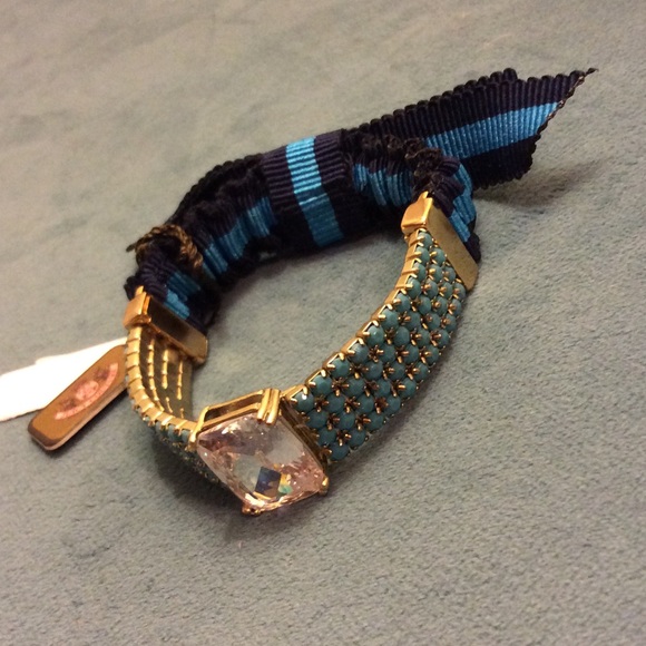 Juicy couture blue ribbon and stone bracelet