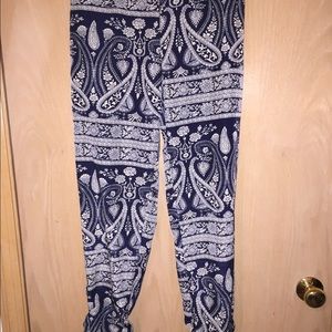 Navy floral design pants