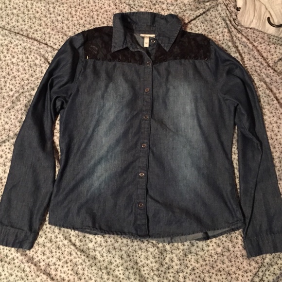 Denim Long-Sleeve Girly Shirt