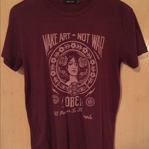 Obey burgundy t shirt