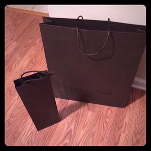 2 Louis Vuitton shopping bags & 2 boxes