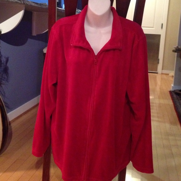 Gorgeous red velour zip up jacket SZ IX